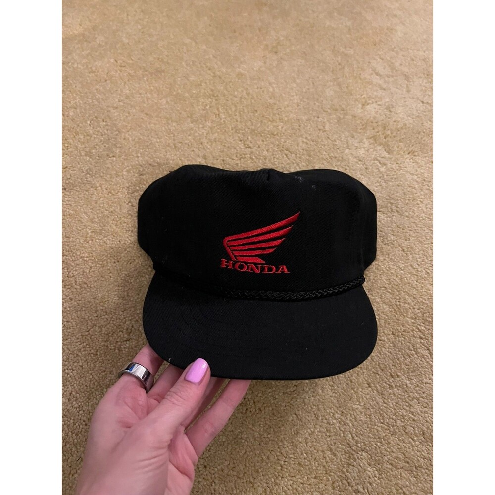 Vintage 90s Honda Black Snapback Trucker Hat